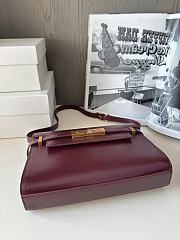 YSL Small Manhattan Shoulder Bag Burgundy - 24cm - 3