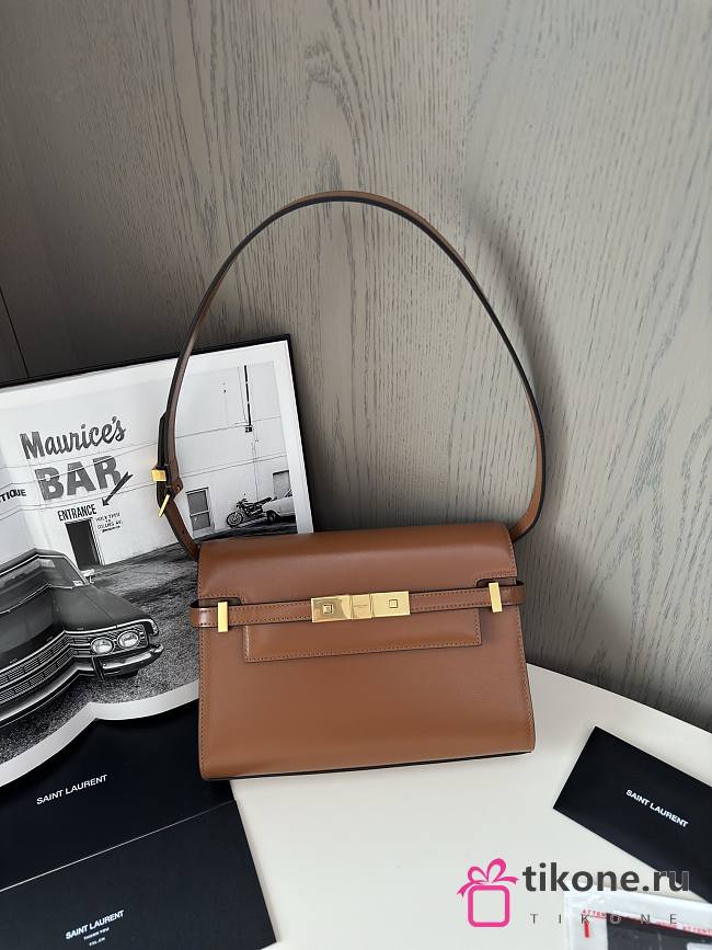 YSL Small Manhattan Shoulder Bag Brown - 24cm - 1