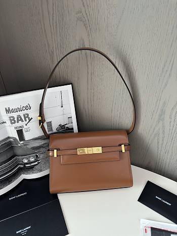 YSL Small Manhattan Shoulder Bag Brown - 24cm