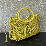 Valentino Garavani AllKnots Woven Leather Shopper in Yellow - 38x34x7cm - 6