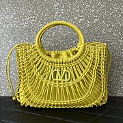 Valentino Garavani AllKnots Woven Leather Shopper in Yellow - 38x34x7cm - 4