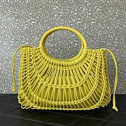 Valentino Garavani AllKnots Woven Leather Shopper in Yellow - 38x34x7cm - 2