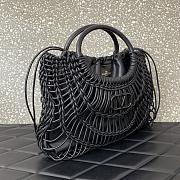 Valentino Garavani AllKnots Woven Leather Shopper in Black - 38x34x7cm - 5
