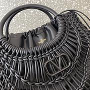 Valentino Garavani AllKnots Woven Leather Shopper in Black - 38x34x7cm - 6