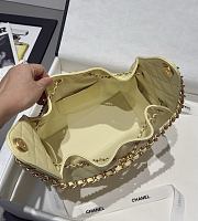Chanel 25 Handbag Small Grained Calfskin Gold Tone Metal Light Yellow - 30x26x14cm - 3