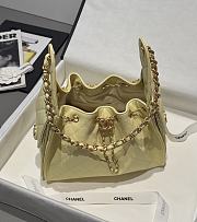 Chanel 25 Handbag Small Grained Calfskin Gold Tone Metal Light Yellow - 30x26x14cm - 2