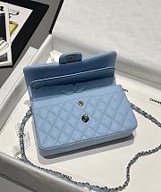 Chanel Classic Blue Caviar Silver Hardware Bag - 14.5x23x6cm - 5