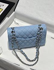 Chanel Classic Blue Caviar Silver Hardware Bag - 14.5x23x6cm - 4
