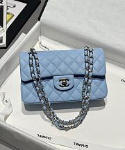 Chanel Classic Blue Caviar Silver Hardware Bag - 14.5x23x6cm - 2