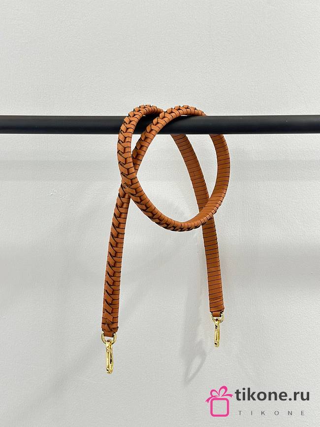 Loewe Thin Braided Strap In Classic Calfskin Brown - 1