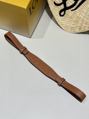 Loewe Branded Short Strap In Classic Calfskin Brown