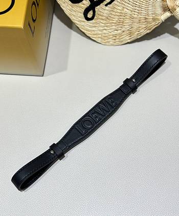 Loewe Branded Short Strap In Classic Calfskin Black