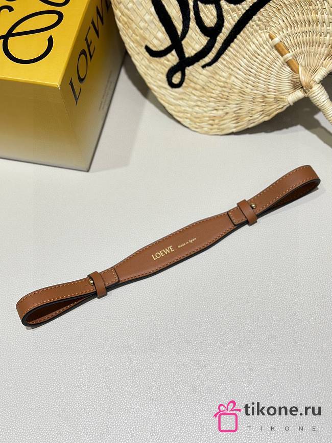 Loewe Braided Leather Bag Strap Brown - 1
