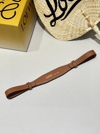 Loewe Braided Leather Bag Strap Brown