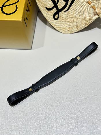 Loewe Braided Leather Bag Strap Black