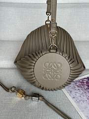 Loewe Bracelet Pouch in Pleated Nappa Lambskin Taupe - 25x10x10cm - 6