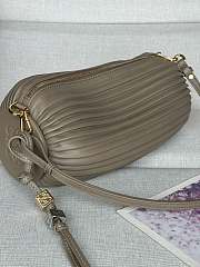 Loewe Bracelet Pouch in Pleated Nappa Lambskin Taupe - 25x10x10cm - 4