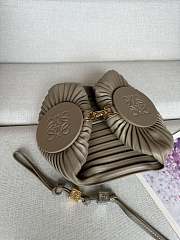 Loewe Bracelet Pouch in Pleated Nappa Lambskin Taupe - 25x10x10cm - 3