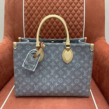 LV OnTheGo MM Monogram Denim Washed Gray M13189 - 35x27x14cm