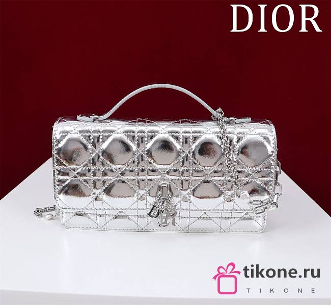 My Dior Mini Bag Silver Cannage Lambskin - 21x11.5x4.5cm - 1