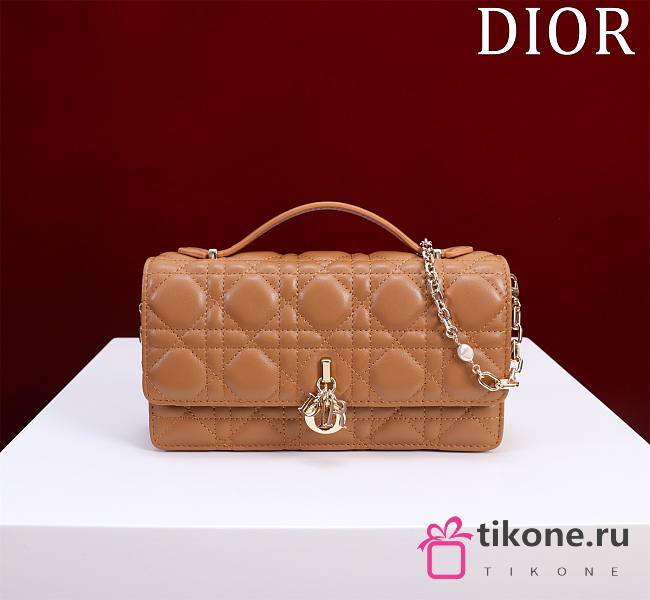 My Dior Mini Bag Brown Cannage Lambskin - 21x11.5x4.5cm - 1