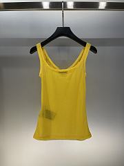 Prada Ribbed Cotton Top Yellow - 4