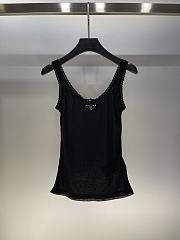 Prada Ribbed Cotton Top Black - 1