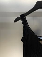 Prada Ribbed Cotton Top Black - 3
