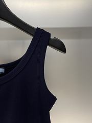 Prada Ribbed Jersey Tank Top Navy - 6