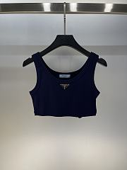 Prada Ribbed Jersey Tank Top Navy - 5