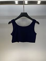 Prada Ribbed Jersey Tank Top Navy - 4