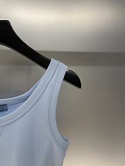 Prada Ribbed Jersey Tank Top Blue - 5