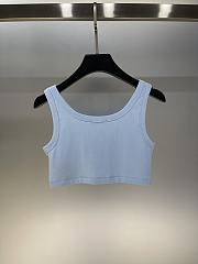Prada Ribbed Jersey Tank Top Blue - 4