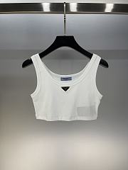 Prada Ribbed Jersey Tank Top White - 1