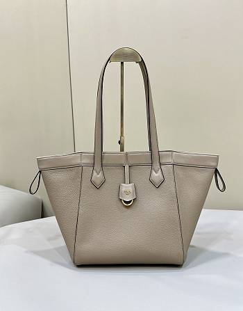 Fendi Origami Medium Dove Gray Leather Bag That Can Be Transformed - 27x27x16.5cm
