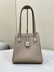 Fendi Origami Medium Dove Gray Leather Bag That Can Be Transformed - 27x27x16.5cm - 3