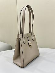 Fendi Origami Medium Dove Gray Leather Bag That Can Be Transformed - 27x27x16.5cm - 2