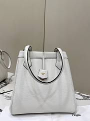 Fendi Origami Medium White Leather Bag That Can Be Transformed - 27x27x16.5cm - 6