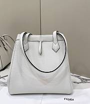 Fendi Origami Medium White Leather Bag That Can Be Transformed - 27x27x16.5cm - 3