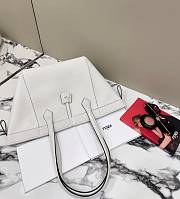 Fendi Origami Medium White Leather Bag That Can Be Transformed - 27x27x16.5cm - 2