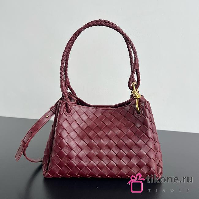 Bottega Veneta Medium Parachute Burgundy - 29.5x18.5x17.5cm - 1