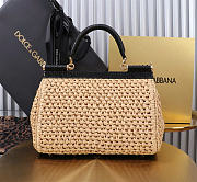 Dolce&Gabbna Elongated Raffia Sicily Handbag - 25x17x9cm - 3