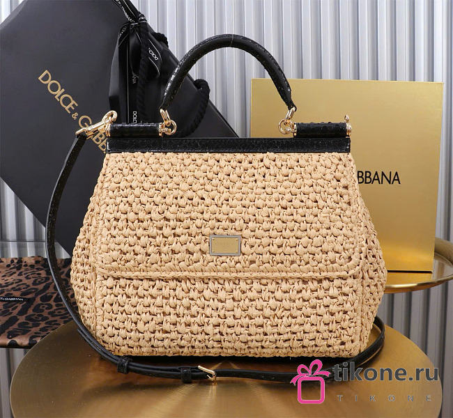 Dolce&Gabbana Large Raffia Sicily Handbag - 25x20x12cm - 1