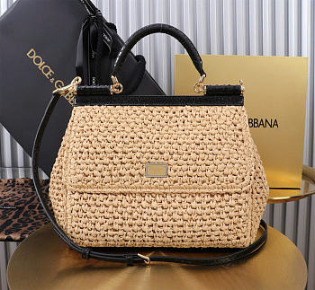 Dolce&Gabbana Large Raffia Sicily Handbag - 25x20x12cm