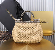Dolce&Gabbana Medium Raffia Sicily Handbag - 20x16x8cm - 3