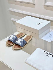 Celine Mules En Toile Triomphe Marine Taille Navy Blue - 6