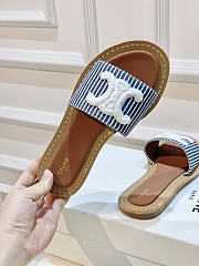 Celine Mules En Toile Triomphe Marine Taille Navy Blue - 4