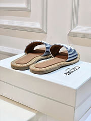 Celine Mules En Toile Triomphe Marine Taille Navy Blue - 3