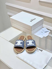 Celine Mules En Toile Triomphe Marine Taille Navy Blue - 2