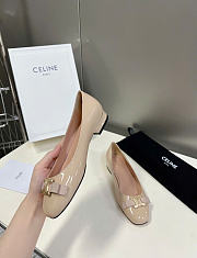 Celine Beige Patent Leather Pumps  - 6